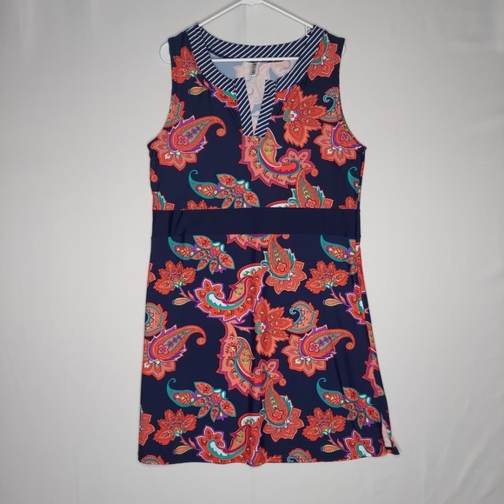 Mazu‎ Swim Dress Coverup 1X Paisley Multicolor Mini